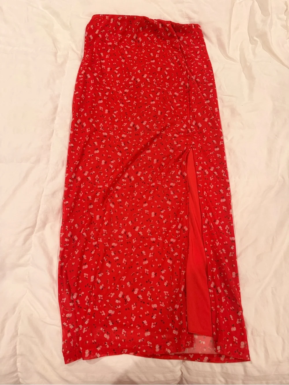 Free People Rosalie Mesh High-Rise Midi Skirt